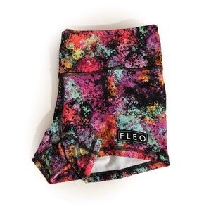 Fleo Black and Pink Athletic Shorts with Wide Waistband